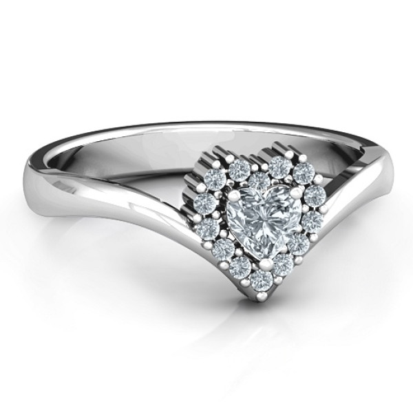 Stunning Sterling Silver Peak of Love Ring