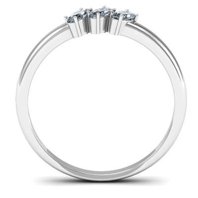 Stackable Three Band Engagement Ring - Petit Marquise