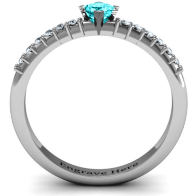 Princess Cut Diamond Ring with Double Halo Accent Stones