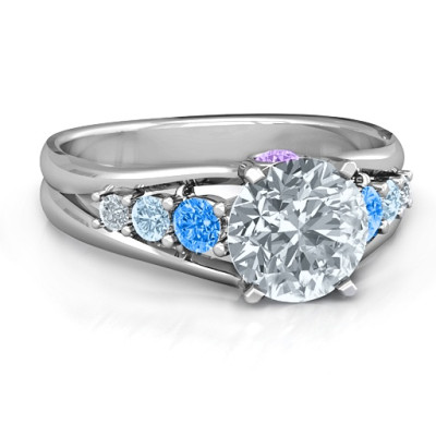 Stunning Collar Gemstone Love Ring