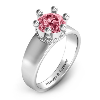 Royal Crown Sterling Silver Radiant Ring