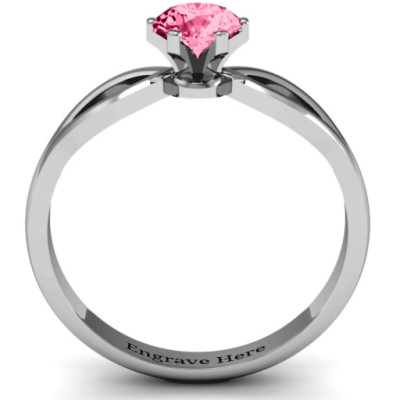 Sparkling Round Solitaire Engagement Ring with Figure 8 Shank