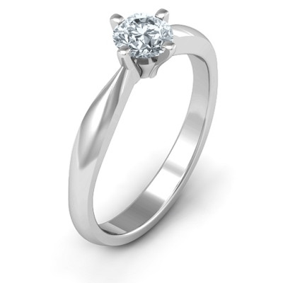 Women's Diamond Solitaire Engagement Ring in 14K White Gold