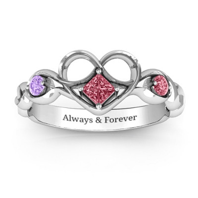 Sparkling Heart Shaped Infinity Stone Princess Ring