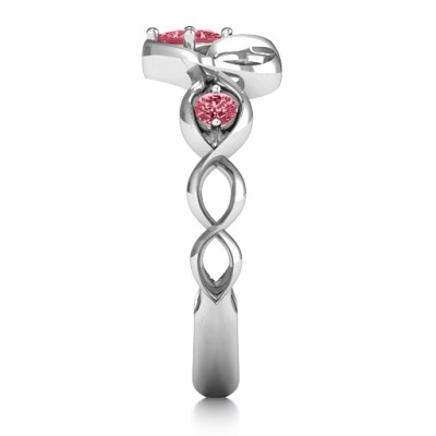 Sparkling Heart Shaped Infinity Stone Princess Ring