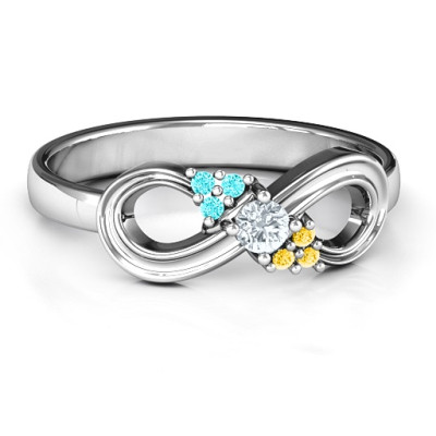 Solitaire Infinity Ring with Accents - By The Name Necklace;