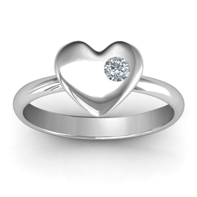 Sterling Silver Heart Promise Ring for Soulmate