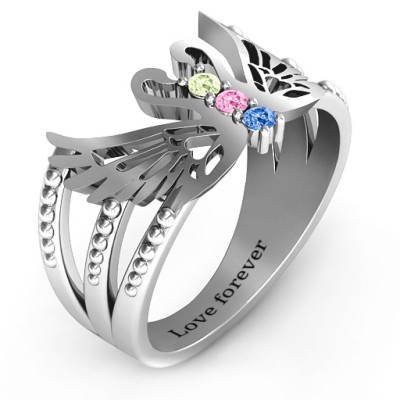 925 Sterling Silver Sparkling Swan Ring with Cubic Zirconia Accents