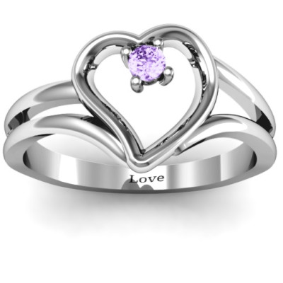 Split Shank Diamond Heart Shaped Engagement Ring