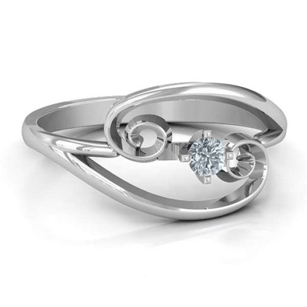Split Shank Women's Vintage Swirl Engagement Ring