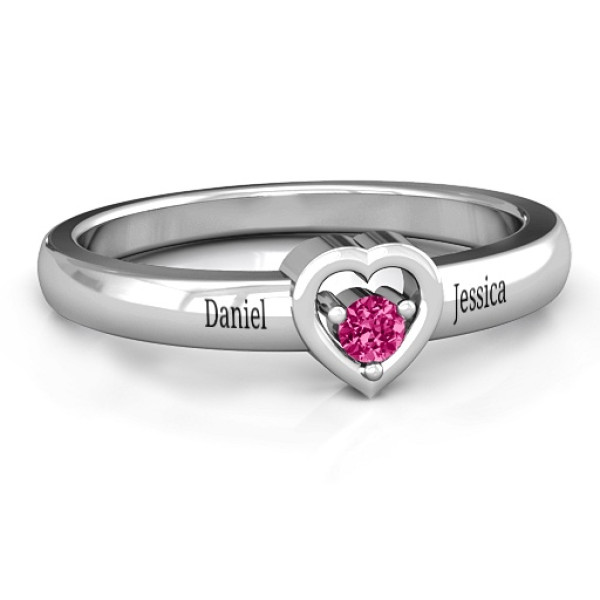 Sterling Silver Solitaire Heart Ring Jewellery"