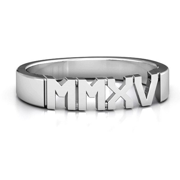 Sterling Silver Roman Numeral Graduation Ring