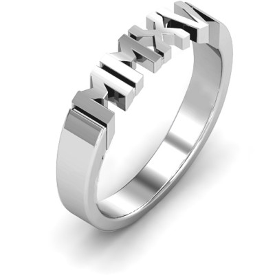 Sterling Silver Roman Numeral Graduation Ring