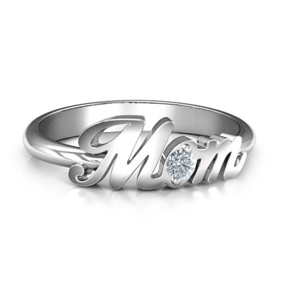 Sterling Silver Birthstone Ring for Mom's Special Day