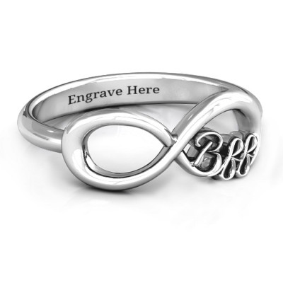 Sterling Silver BFF Friendship Infinity Ring - By The Name Necklace;