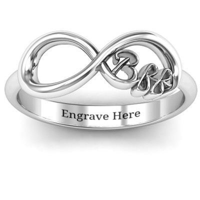 Sterling Silver Friendship Infinity Ring for Best Friends