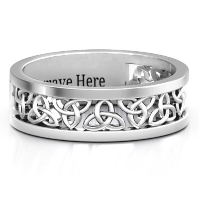 Sterling Silver Celtic Wreath Men's Ring - By The Name Necklace;