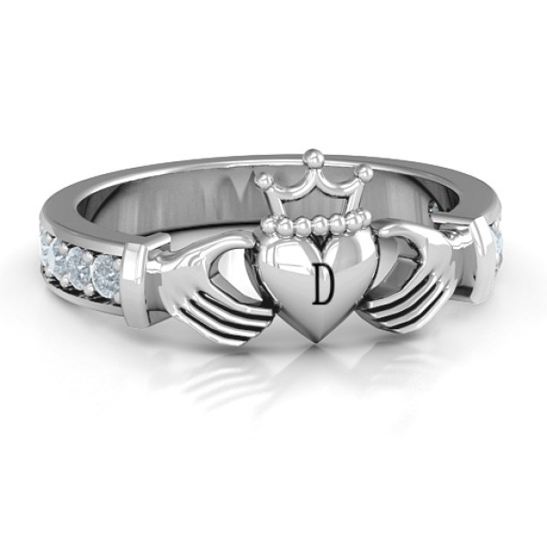Sterling Silver Claddagh Ring with Classic Design & Accents