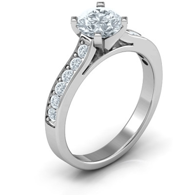 Sterling Silver Elegant Duchess Ring Shoulder Accents