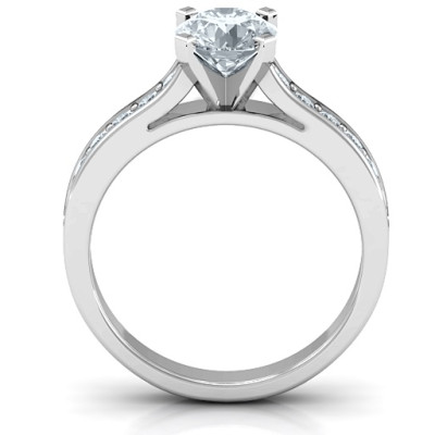 Sterling Silver Elegant Duchess Ring Shoulder Accents