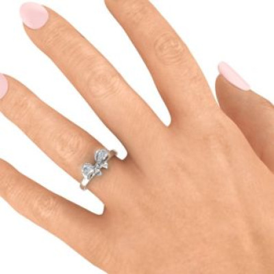 Sterling Silver Fancy Stone Bow Ring Set