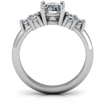 Stunning Sterling Silver Engagement Ring with Flourish Design