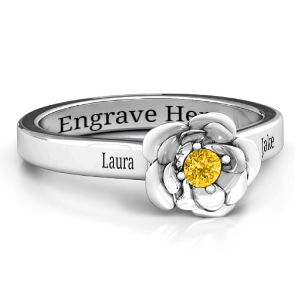 Sterling Silver Rose Flower Ring