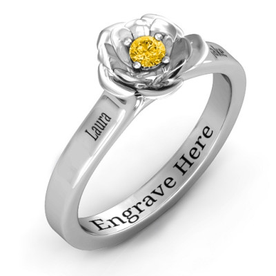 Sterling Silver Rose Flower Ring