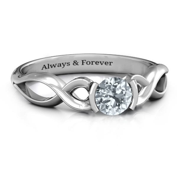 Sterling Silver Half Bezel Eternity Ring