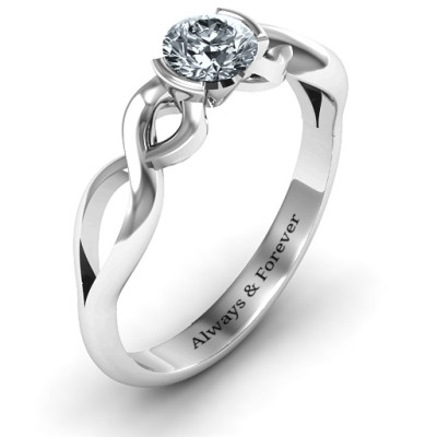 Sterling Silver Half Bezel Eternity Ring