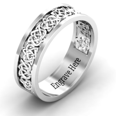 Half Sterling Silver Eternity Celtic Ring