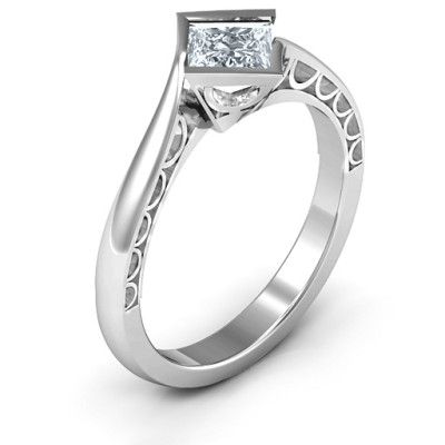 Stylish Sterling Silver Princess Cut Krista Ring