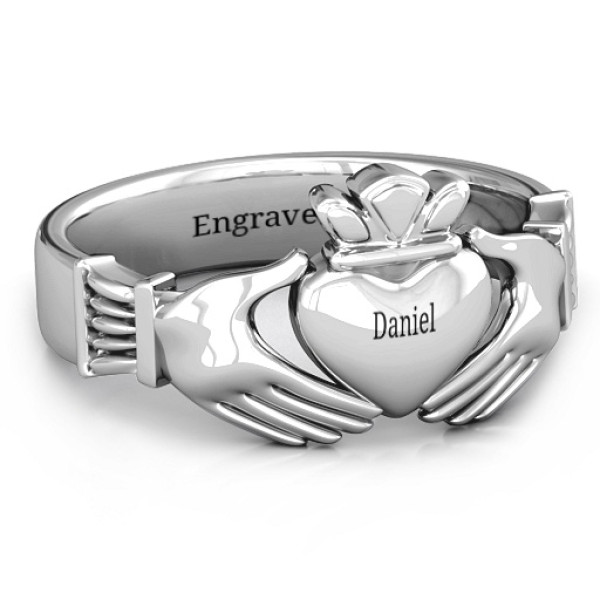 Men's Sterling Silver Classic Celtic Claddagh Ring