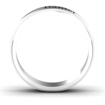 Men's Bevelled Concave Sterling Silver Ring Menelaus