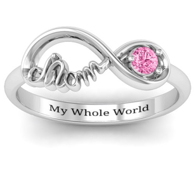 Sterling Silver Mom Infinity Symbol Bond Ring