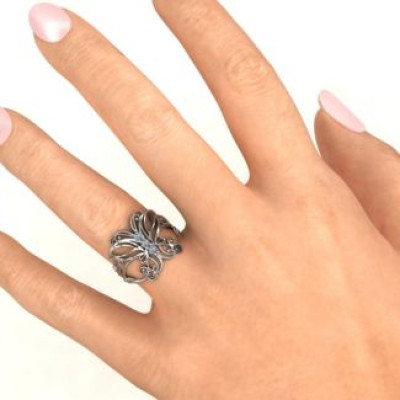 Precious Sterling Silver Butterfly Ring