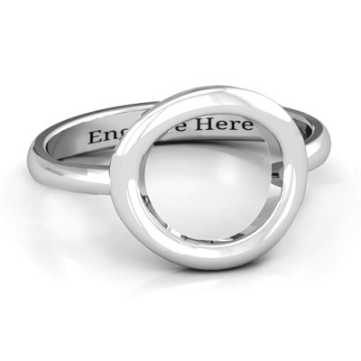Sterling Silver Simple Circle Karma Ring - By The Name Necklace;