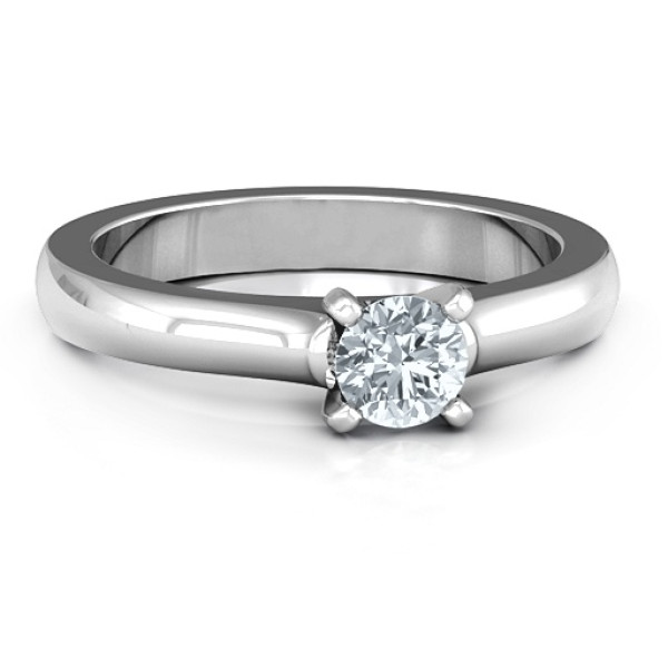 Sterling Silver Solitaire Ring - Classic & Elegant
