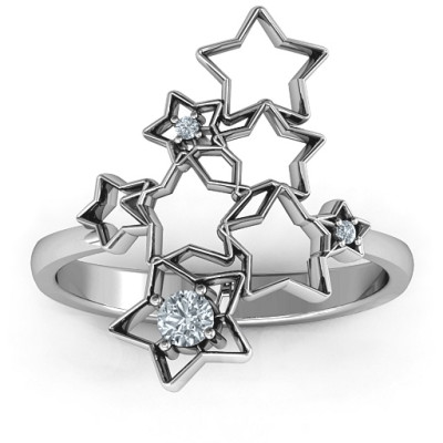 Sterling Silver Constellation Ring with Sparkles