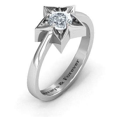 Sterling Silver Star-Shaped Statement Ring