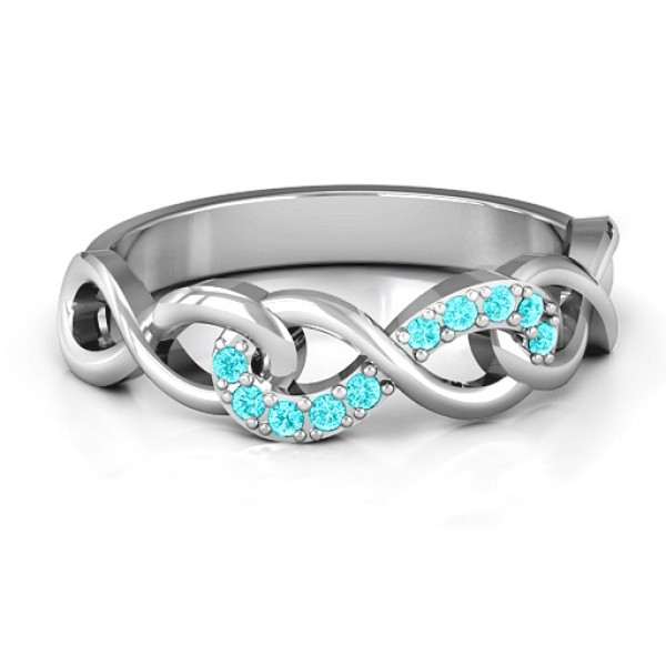 Sterling Silver Triple Infinity Ring with Accents