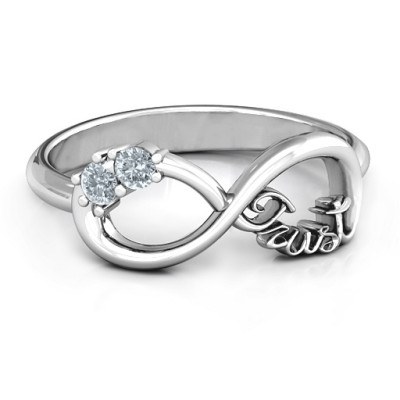 Sterling Silver Trust Symbol Infinity Ring