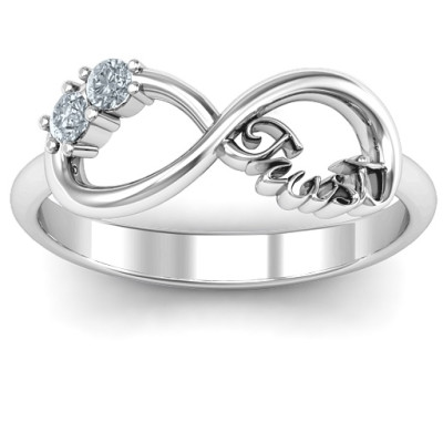 Sterling Silver Trust Symbol Infinity Ring