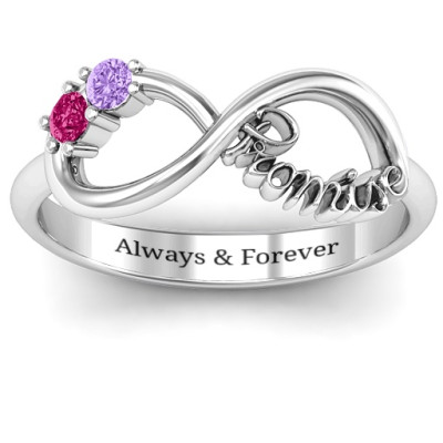 Sterling Silver 2 Stone Infinity Promise Ring