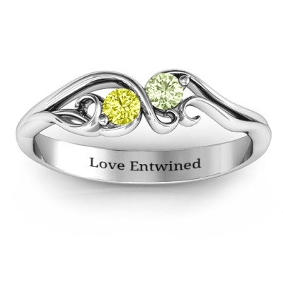Birthstone Ring with Swirling Design