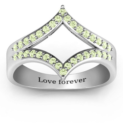 Women's Silver Jewellery Symmetrical Sparkle Ring