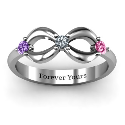 3 Stone Infinity Engagement Ring