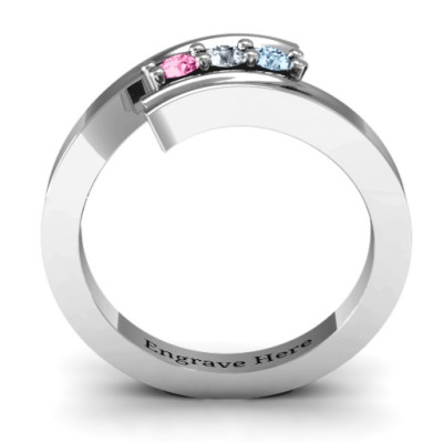 Stunning Three Stone Bypass Engagement Ring