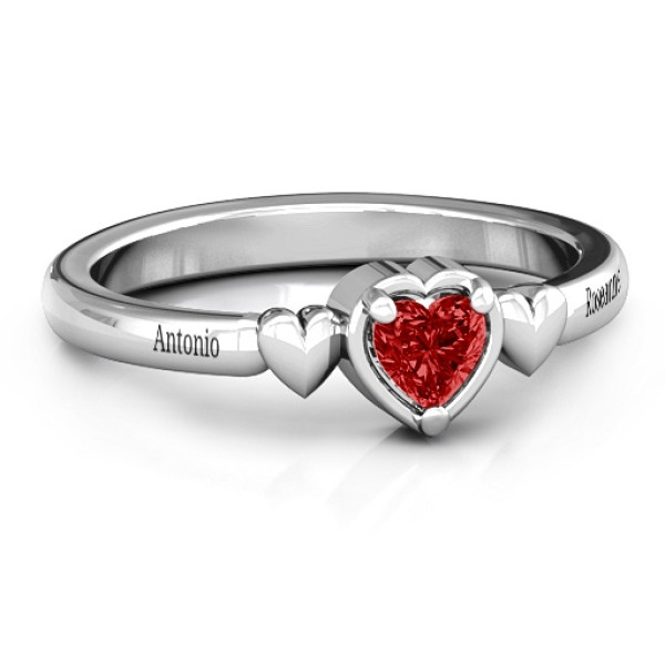 Stylish Triple Heart Sterling Silver Ring