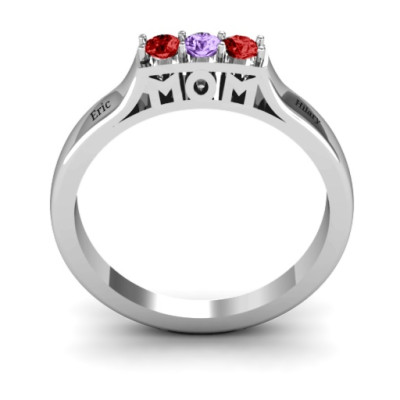 9K Gold Triple Round Stone Mothers' Ring
